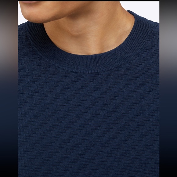 Riviera Knit Textured Sweater, Pacific Blue Small - Picture 4 of 6
